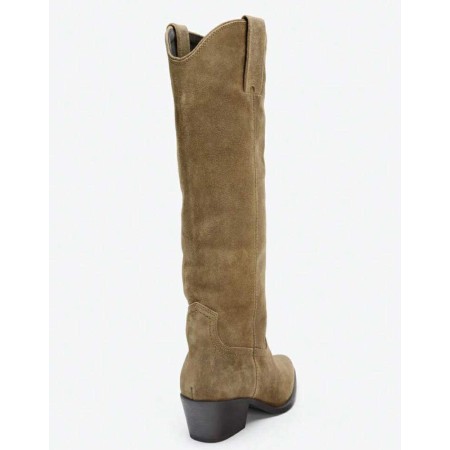 BOTTES WESTERN FEMME – SIMILI CUIR HAUTE QUALITÉ MISS MARKEL TAUPE