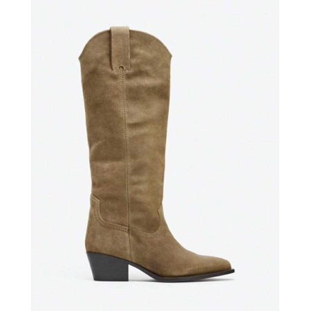 BOTTES WESTERN FEMME – SIMILI CUIR HAUTE QUALITÉ MISS MARKEL TAUPE
