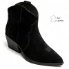 BOOTS WESTERN FEMME EN CUIR SUÉDÉ – STYLE COWBOY CHIC MISS MARINA NOIR