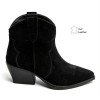 BOOTS WESTERN FEMME EN CUIR SUÉDÉ – STYLE COWBOY CHIC MISS MARINA NOIR