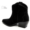 BOOTS WESTERN FEMME EN CUIR SUÉDÉ – STYLE COWBOY CHIC MISS MARINA NOIR