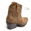 BOOTS WESTERN FEMME EN CUIR SUÉDÉ – STYLE COWBOY CHIC MISS MARINA CAMEL