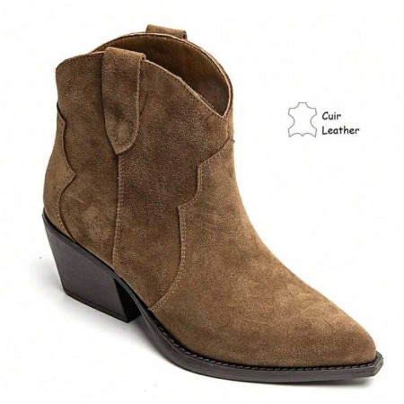 BOOTS WESTERN FEMME EN CUIR...