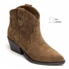 BOOTS WESTERN FEMME EN CUIR SUÉDÉ – STYLE COWBOY CHIC MISS MARINA CAMEL
