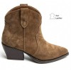 BOOTS WESTERN FEMME EN CUIR SUÉDÉ – STYLE COWBOY CHIC MISS MARINA CAMEL
