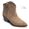 BOOTS WESTERN FEMME EN CUIR SUÉDÉ – STYLE COWBOY CHIC MISS MARINA BEIGE