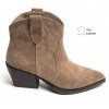 BOOTS WESTERN FEMME EN CUIR SUÉDÉ – STYLE COWBOY CHIC MISS MARINA BEIGE