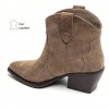 BOOTS WESTERN FEMME EN CUIR SUÉDÉ – STYLE COWBOY CHIC MISS MARINA BEIGE