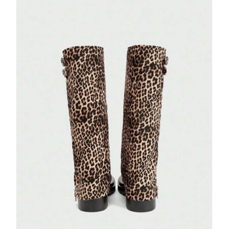 BOTTES HAUTES LÉOPARD FEMME – STYLE BIKER FÉLINE ET ORIGINALE MISS ORLANE
