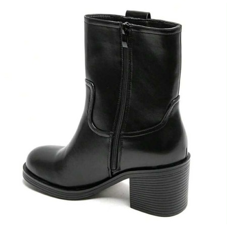 Bottines noires talon carré confortable – Mode femme chic