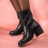 Bottines noires talon carré confortable – Mode femme chic