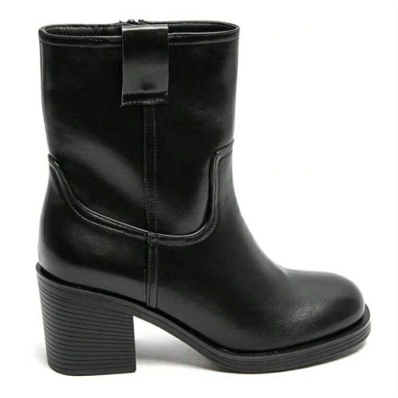 Bottines noires talon carré confortable – Mode femme chic