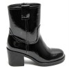 Bottines noires talon carré confortable – Mode femme chic vernis