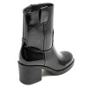 Bottines noires talon carré confortable – Mode femme chic vernis