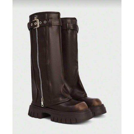 Bottes Biker épaisses avec zip – Style rock et confort au quotidien