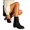 Bottines en daim femme talon carré confortable – Noir, Beige, Choco