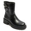 Bottines Bicker noires femme – Double boucle à la cheville, style rock