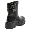 Bottines Bicker noires femme – Double boucle à la cheville, style rock