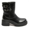 Bottines Bicker noires femme – Double boucle à la cheville, style rock