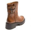 Bottines Bicker camel femme – Double boucle à la cheville, style rock