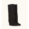 bottes hautes femme western, bottes à franges, bottes taupe femme, bottes confortables