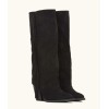 bottes hautes femme western, bottes à franges, bottes taupe femme, bottes confortables