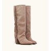 bottes hautes femme western, bottes à franges, bottes taupe femme, bottes confortables