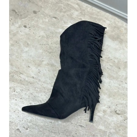 bottines femme à franges, bottines cowgirl chic, bottines petit talon aiguille, bottines