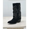 bottines femme western, bottines à franges, bottines strass femme, bottines taupe,