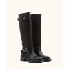 BOTTES HAUTES BICKER CAVALIÈRE NOIR SIMILI CUIR CONFORT QUOTIDIEN MISS EMILIE