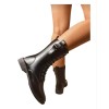BOTTINES À LACETS NOIRES SEMELLE FINE & FERMETURE ÉCLAIR LATÉRALE MISS EMMA NOIR