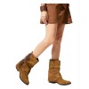 BOTTINES EN SUÉDINE À FRANGES “MADISON” – COULEUR CAMEL