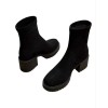 BOTTINES “HAILEY” – TALON ÉPAIS & CONFORT EN SUÉDINE NOIR