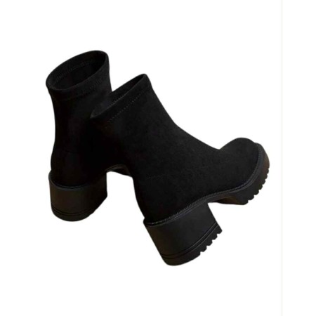 BOTTINES “HAILEY” – TALON ÉPAIS & CONFORT EN SUÉDINE NOIR