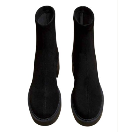 BOTTINES “HAILEY” – TALON ÉPAIS & CONFORT EN SUÉDINE NOIR