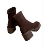 BOTTINES “HAILEY” – TALON ÉPAIS & CONFORT EN SUÉDINE CHOCO