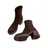 BOTTINES “HAILEY” – TALON ÉPAIS & CONFORT EN SUÉDINE CHOCO