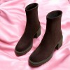BOTTINES “HAILEY” – TALON ÉPAIS & CONFORT EN SUÉDINE CHOCO
