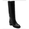 BOTTES HAUTES – TALON CARRÉ CONFORTABLE EN FAÇON CROCO MISS SERENA NOIR