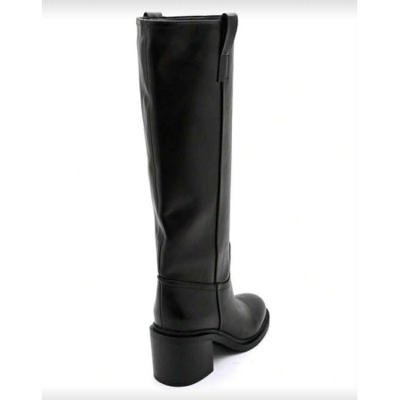 bottes hautes femme, bottes talon carré, bottes simili cuir, bottes confortables femme,