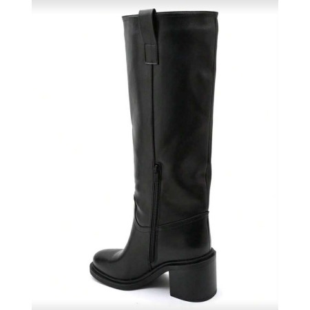 bottes hautes femme, bottes talon carré, bottes simili cuir, bottes confortables femme,