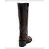 BOTTES HAUTES TALON CARRÉ CONFORTABLE EN SIMILI CUIR LISSE MISS SERENA BORDEAU