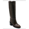 BOTTES HAUTES TALON CARRÉ CONFORTABLE EN SIMILI CUIR LISSE MISS SERENA MARRON