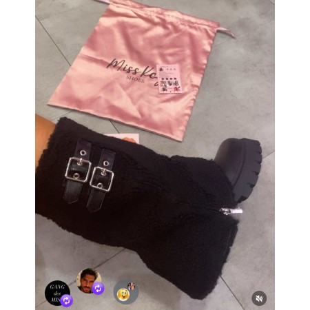 BOTTES FOURRÉES MOUMOUTE STYLE, CHALEUR ET CONFORT HIVERNAL “MISS RILEY” NOIR
