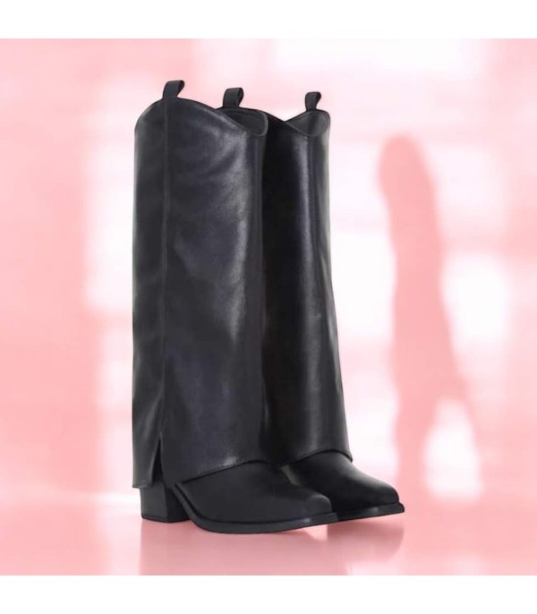 CHAUSSURES FEMME BOTTES HAUTES WESTERN BOOTS MISS GABY NOIR