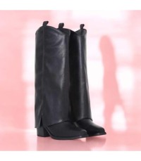 CHAUSSURES FEMME BOTTES HAUTES WESTERN BOOTS MISS GABY NOIR