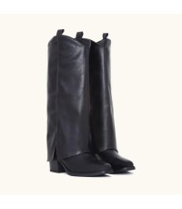 CHAUSSURES FEMME BOTTES HAUTES WESTERN BOOTS MISS GABY NOIR