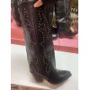 CHAUSSURES FEMME BOTTES HAUTES NOIR CLOUTEE MISS COVA