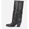 CHAUSSURES FEMME BOTTES HAUTES NOIR CLOUTEE MISS COVA