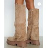 CHAUSSURES FEMME BOTTES HAUTES BICKER SIMILI DAIM MISS MARJO BEIGE